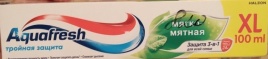 АКВАФРЕШ з/п. 100мл. Мягк-мятная Тройная защита XL (зел.) *6/12