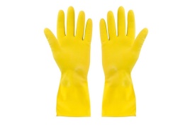 Перчатки хозяйственные латексные в инд. упаковке, Желтые, пара размер L