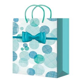 Пакет подарочный ML Клетка, горошек 22*31*10, микс