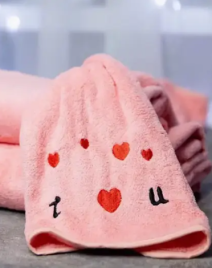 Полотенце кухонное из микрофибры сердечки (35х75)