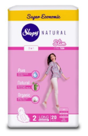 Слипи Натурал прокл. Slim ультра тонкие ДУО по 20 шт.Длинные *6/12