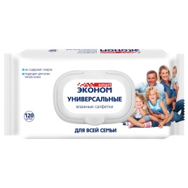 Влажн.салф. Эконом Smart №120 ДЛЯ ВСЕЙ СЕМЬИ антибакт.с пластиковым клапаном