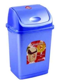 Ведро для мусора п/м РОССПЛАСТ "Камелия" РП-1012, 8л, голуб\белое.перлам.