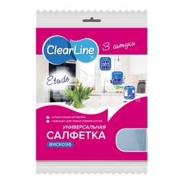 Салф.хоз Clear вискоза 3шт30*34см