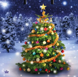 Пакет НГ с пласт.ручкой 36*37 100мкм Новогодняя красавица