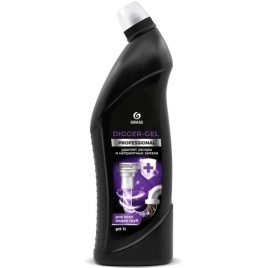 Средство щелочное для прочистки канализационных труб "Digger-gel" Professional 1000 мл.
