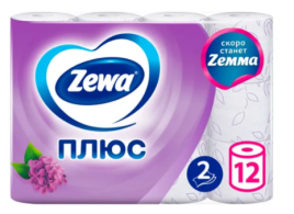 Бумага туалетная  ЗЕВА + 12 рул.2-х.сл.Сирень *7