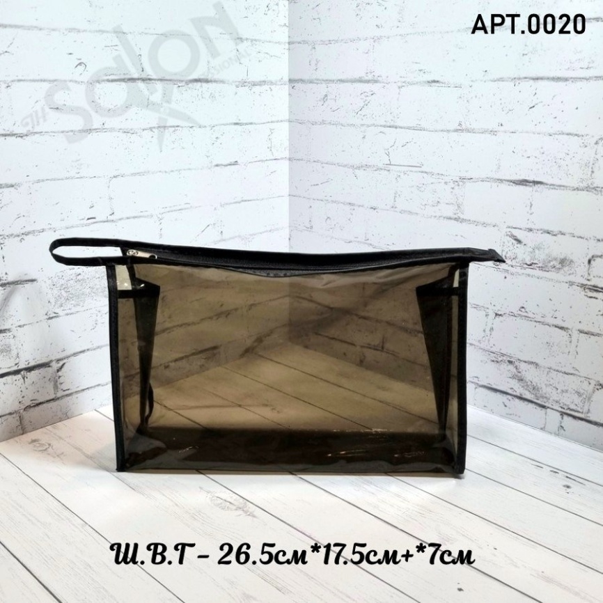 TRAVEL Косметичка 27*18*8 см прозрачная, затемненная 0020 фото 1