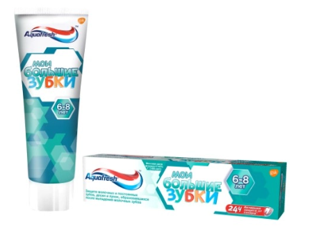 АКВАФРЕШ з/п. 50мл.Детская МОИ БОЛЬШИЕ ЗУБКИ (6-8лет) *6/12 фото 1