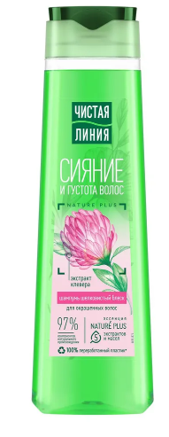 Шампунь ЧИСТАЯ ЛИНИЯ для окрашенных Клевер 400 мл фото 1