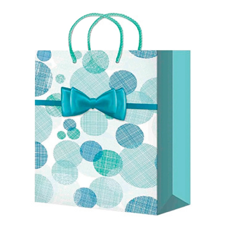 Пакет подарочный ML Клетка, горошек 22*31*10, микс фото 1