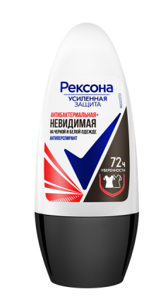 РЕКСОНА дез.ролик жен.50мл. Невидимый на черном и белом фото 1