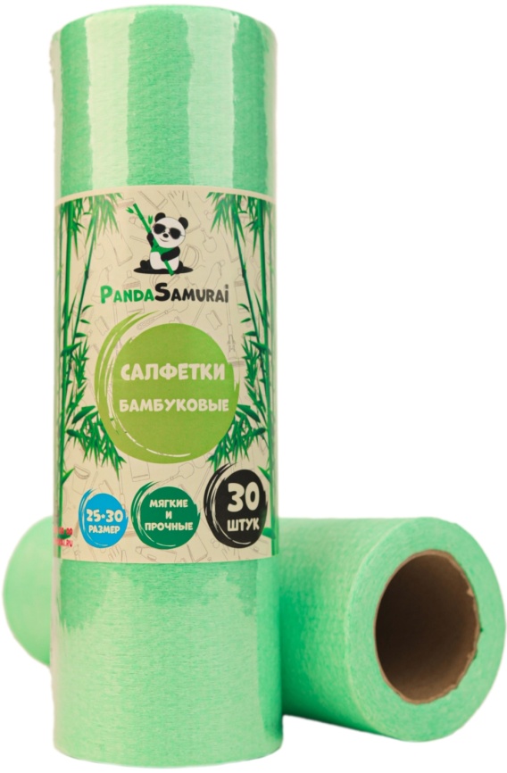 Салфетки в рулоне 0177 из бамбук.волокна, 25*30см, 30 л.PS  фото 2
