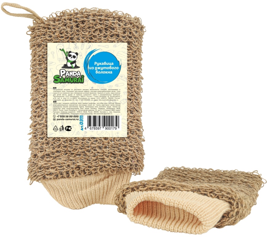 Мочалка джутовая 0311, Рукавица, в кор,PS фото 2