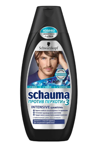 Шампунь SCHAUMA "Intensive х3" 380 мл от перхоти / 10 фото 1