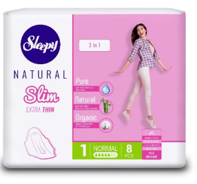 Слипи Натурал прокл. Slim ультра тонкие по 8 шт.Нормал *6/24 фото 1