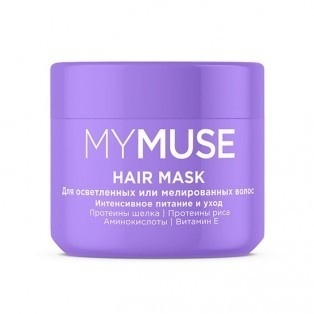 Маска для осветленных или мелированных волос Интенсивное питание и уход MYMUSE 300мл фото 1