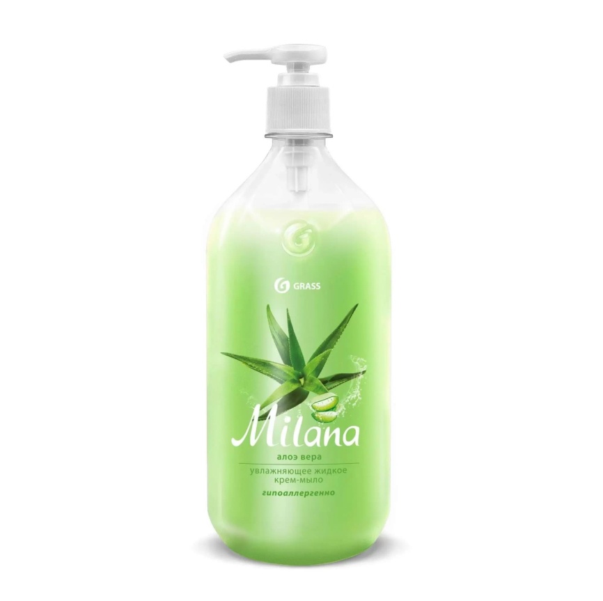 Жидкое крем-мыло "Milana" алоэ вера с дозатором 1000 мл.  фото 2
