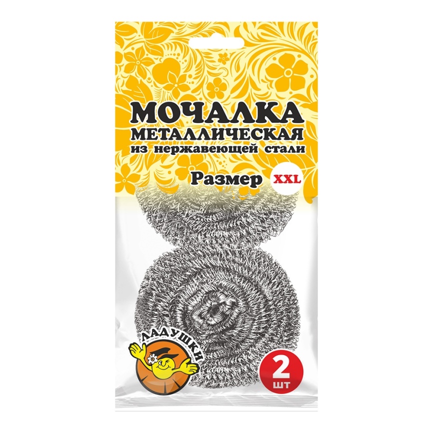 Мочалка металлическая Ладушки МЛ-11 33 г, размер XXL, 2 шт фото 1