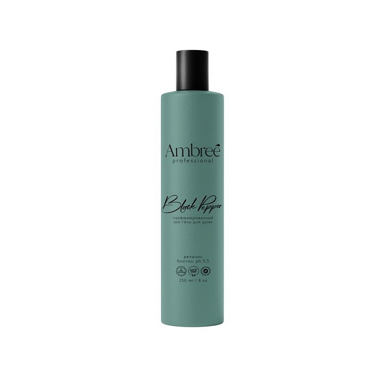 Увлажняющий парфюмированный spa гель для душа серии Ambree professional. Black pepper. 250 мл фото 1