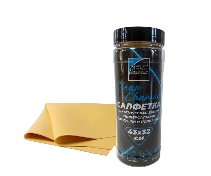 Салфетка в тубе из искуственной замши"VELX" маленькая 43х32 фото 1