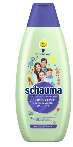 Шампунь SCHAUMA 750 мл Ухaживающий "Для всей семьи" /6 фото 1