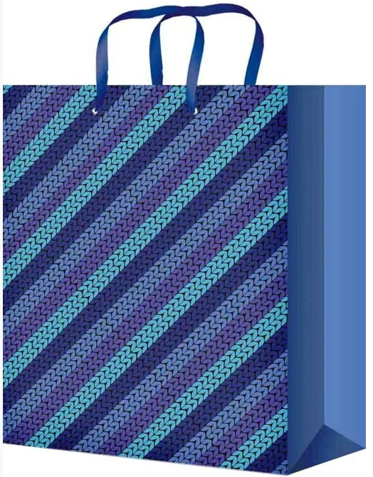 Пакет подарочный ППК-4449 Синяя плетенка 22*31*10 см фото 1