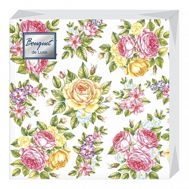 Салф.бум. Bouquet de Luxe 3-х слойные, 24 см, Поле роз, 25шт фото 1