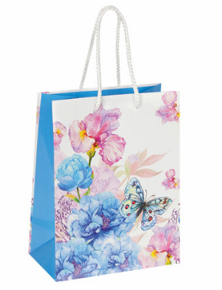 Пакет подарочный (1 штука) 18×10×23 см, ЗОЛОТАЯ СКАЗКА «Бабочка на цветке», ламинированный фото 1