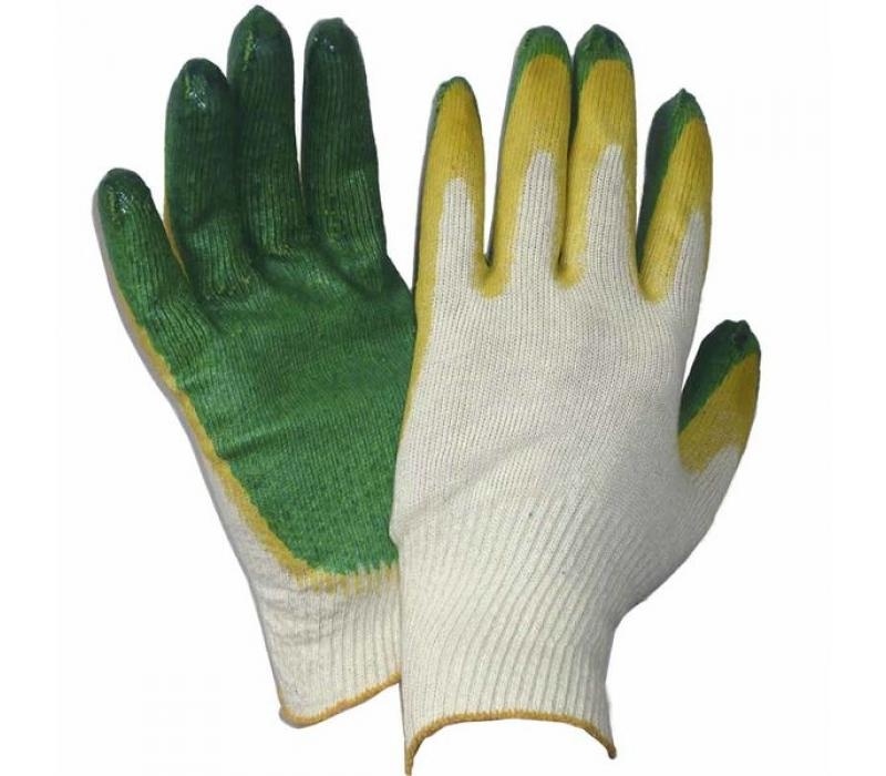 Перчатки х/б обливные латекс, 58-60 гр, ДВОЙНОЕ покрытие без индивид.упак фото 1